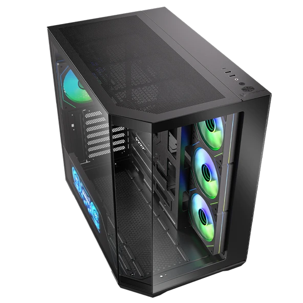BitFenix Digital T10 ES 850W 80+ Bronze 10.24"ARGB USB 3.1 ATX Mid Tower Siyah Kasa KT10ES10BBK85-4A - Resim 4