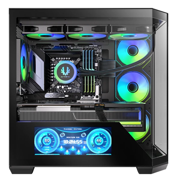 BitFenix Digital T10 ES 850W 80+ Bronze 10.24"ARGB USB 3.1 ATX Mid Tower Siyah Kasa KT10ES10BBK85-4A - Resim 3