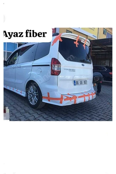 AYAZ FİBER GARAJ FORD COURİER ARKA TAMPON EKİ KARLIK FİBER BOYASIZ Uyumlu ürün görseli 1