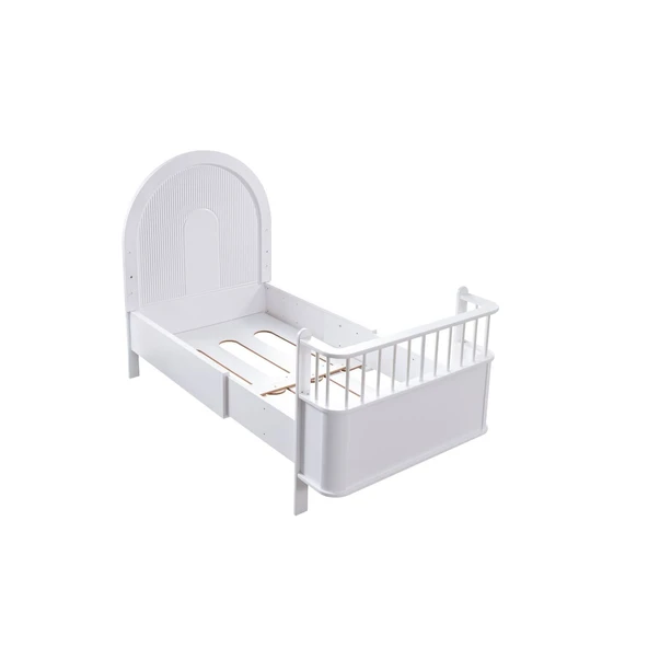 Venüs Çocuk Odası Takımı, Venüs Büyüyen Beşik, Vira 4 Kapaklı Kitaplıklı Dolap, Şifonyer - Beyaz - Resim 7