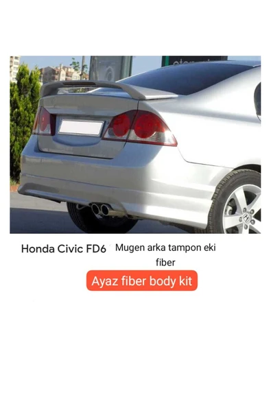AYAZ FİBER GARAJ HONDA CIVIC FD6 MUGEN ARKA TAMPON EKİ KARLIK FİBER-BOYASIZ - Resim 2