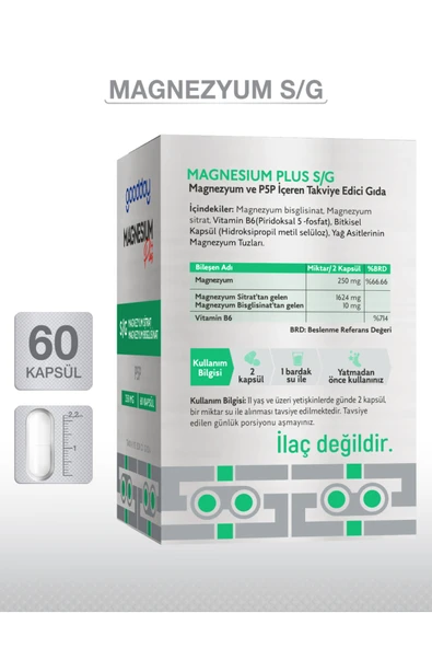 Goodday Magnesium Plus S/G 60 Kapsül - Resim 2