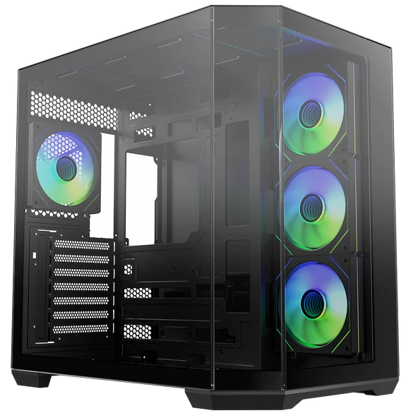 BitFenix Mirror T10 850W 80+Bronze ARGB USB 3.1 ATX Mid Tower Siyah Kasa MIT1060LSKKGSK4A - Resim 3