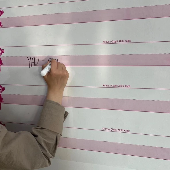 OLLEVRA Kılavuz Çizgili Akıllı Kağıt Yazı Tahtası Duvarda İz Bırakmaz Statik Yeni Müfredata Uygun 100x56cm - Resim 4