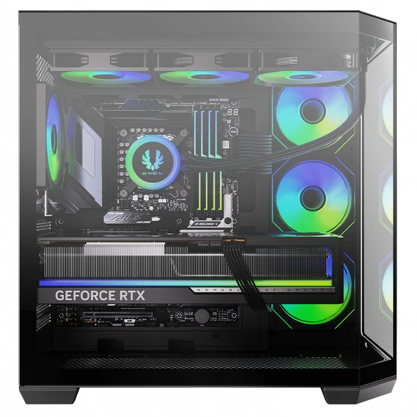 BitFenix Mirror T10 850W 80+Bronze ARGB USB 3.1 ATX Mid Tower Siyah Kasa MIT1060LSKKGSK4A - Resim 4