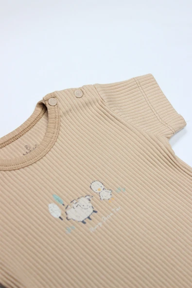 Bistyle Always Dream Yarım Kol 2'Li Body 17114 Ekru Bej - Resim 3