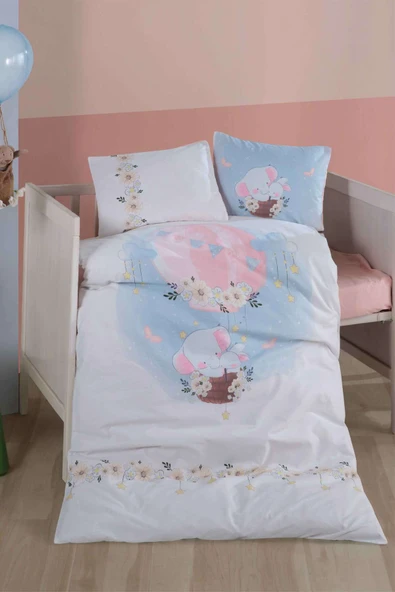 Clasy Ranforce %100 Pamuk Bebek Nevresim Takımı Bambi Pudra ürün görseli 1