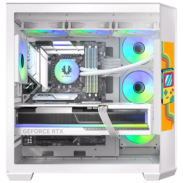 BitFenix Digital T10 EF 850W 80+ Bronze 8.8"RGB USB 3.1 ATX Mid Tower Beyaz Kasa BFC-WT10EFBBW850-4A - Resim 4