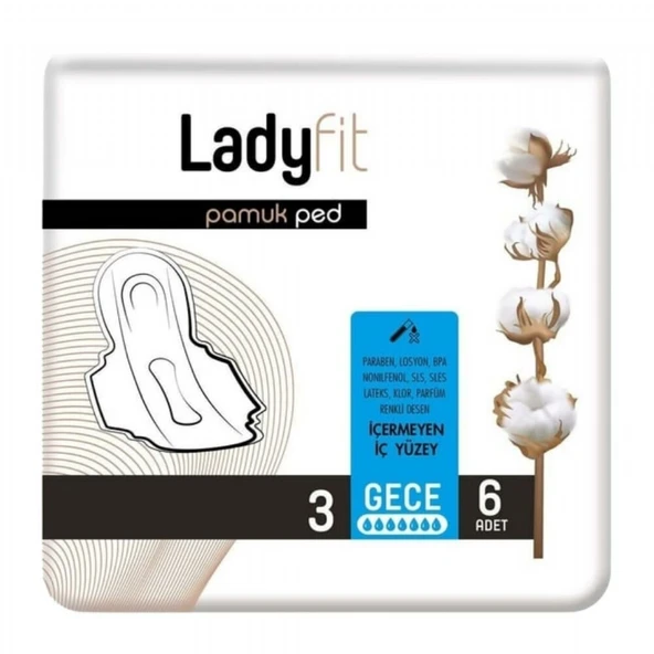 LADYFIT PAMUKLU TEKLI GECE 6'LI 8007 ürün görseli 1