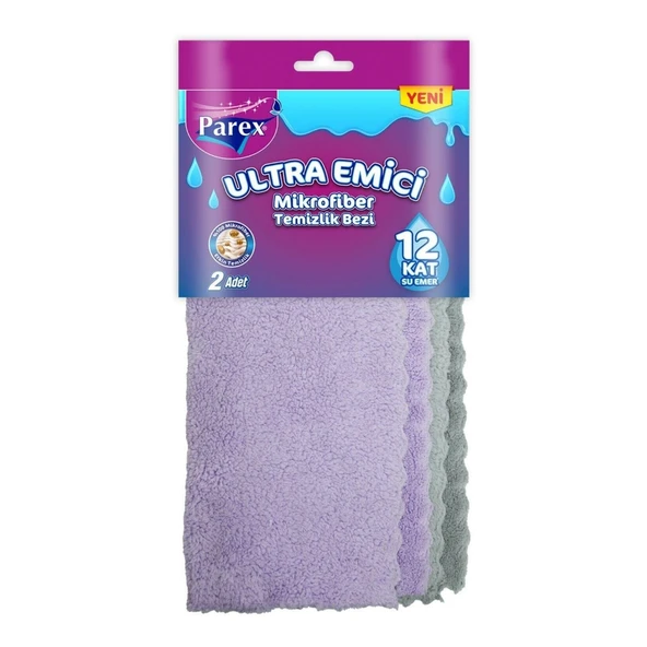 PAREX MIKROFIBER TEMIZLIK BEZI ULTRA EMICI 2'LI 7699 ürün görseli 1