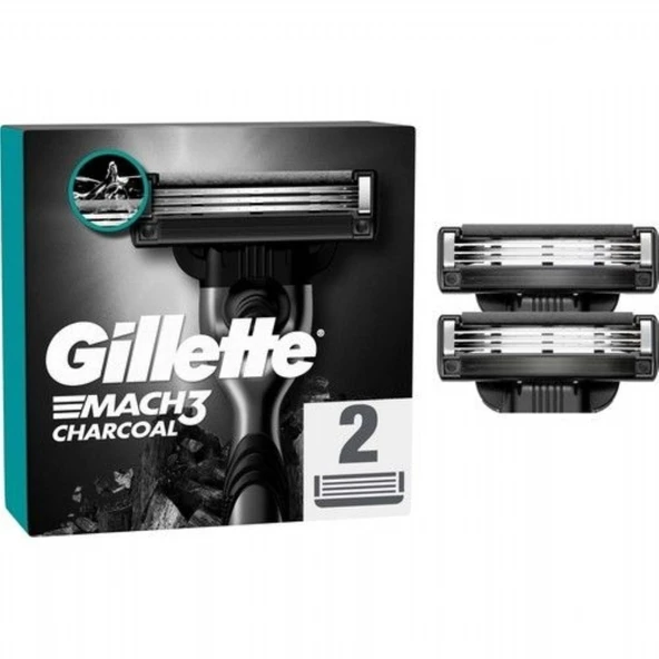 GILLETTE MACH3 CHARCOAL BICAK 2'LI 9783 ürün görseli 1