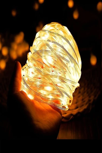 Şarjlı Makaralı Su Geçirmez Led Işık Yılbaşı İç ve Dış Mekan Led Işık Zinciri 79 +30 Ledli 8 Metre - Resim 3