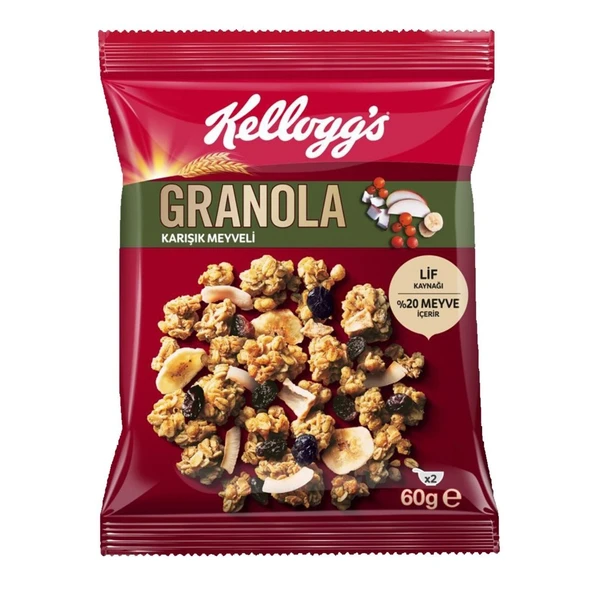ULKER KELL.GRANOLA KARISIK MEYVELI 60GR 02741-29 ürün görseli 1