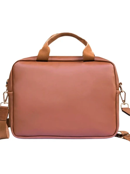 13-14 Inç Laptop, Notebook, Macbook Pro-Air Askılı Deri Çanta Şal Desen Etnik Taba - Resim 4