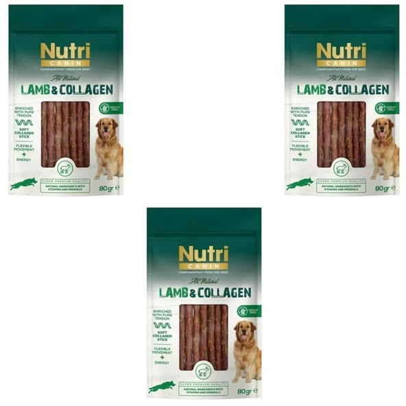 Nutri Canin Kuzu Etli ve Kolajenli Tahılsız Köpek Et Ödülü 80 Gr x 3 Adet ürün görseli 1