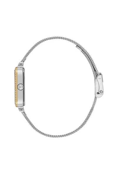 DANIEL KLEIN DKE.1.10969-5 ALTIN KAPLAMA DİKDÖRTGEN HASIR KORDON TAŞLI KADIN KOL SAATİ - Resim 2