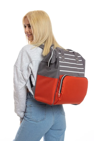 Bebek Bakım Sırt Çantası Biberon Termos Gözlü Metal Kancalı ürün görseli 1