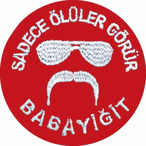 Single Sword ''SADECE ÖLÜLER GÖRÜR BABAYİĞİT'' Yazılı Cırtlı Nakış Arma, Patch, Peç Model - Resim 5