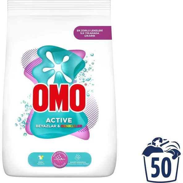 OMOMATIK K 7,5KG ACTIVE BEYAZ/RENKLI 3858 ürün görseli 1