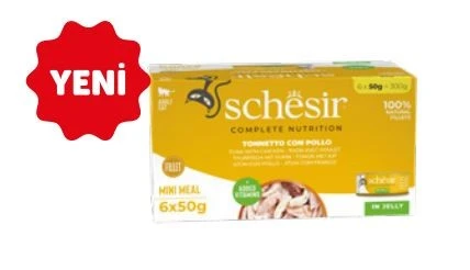 Schesir Tam ve Dengeli Ton Balığı ile Tavuklu Jöle İçinde Kedi Konservesi Multipack 6x50g ürün görseli 1