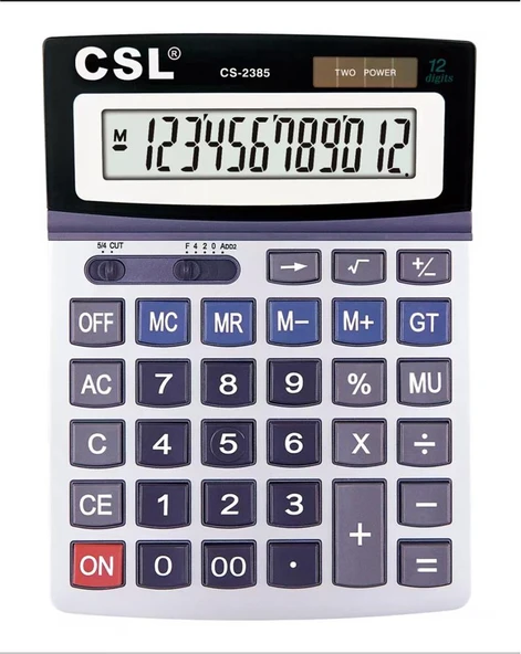 CSL CS-2385 12 Hane Masa Tipi Oynar Başlıklı Hesap Makinesi ürün görseli 1