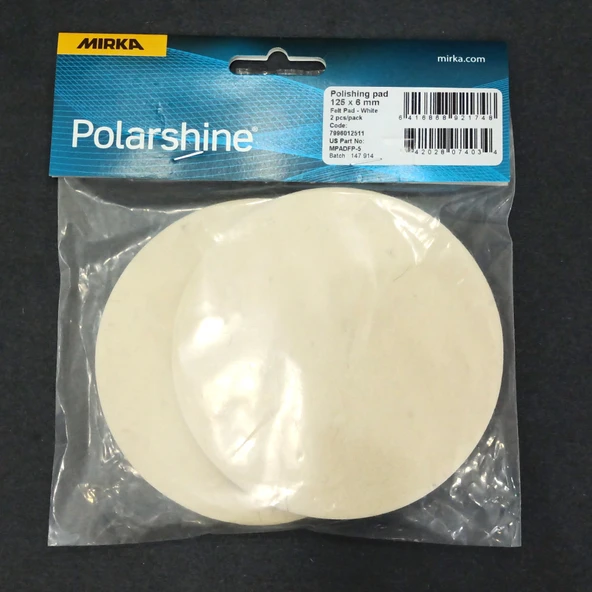 CAM KEÇESİ POLİSAJ PEDİ PASTA CİLA MIRKA BEYAZ 125 MM 2 ADET - Resim 3