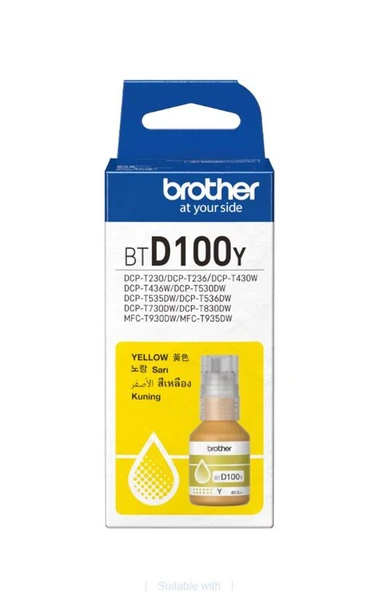 Brother BTD100Y Yellow Sarı 5.000 Sayfa Şişe Mürekkep DCP-T430-T530-T730-T830  MFC-T930-T935 ürün görseli 1
