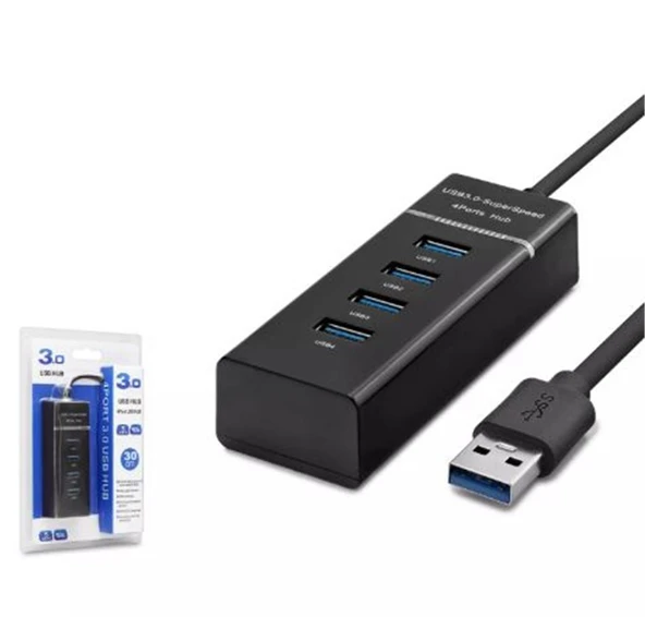 Hadron Hdx7017 Usb3.0 Hub 3-Usb + Usb3.0 30Cm Siyah ürün görseli 1