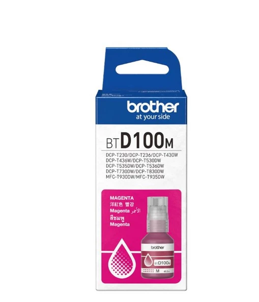 Brother BTD100M Magenta Kırmızı 5.000 Sayfa Şişe Mürekkep DCP-T430-T530-T730-T830  MFC-T930-T935 ürün görseli 1