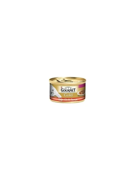 GOURMET GOLD KIYILMIŞ ÇİFTE LEZZET SIĞIR ETLİ-TAVUKLU KEDİ KONSERVE 85 GRAM X 10 ADET ürün görseli 1