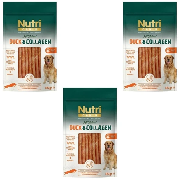 Nutri Canin Ördek Etli ve Kolajenli Tahılsız Köpek Et Ödülü 80 Gr. x 3 Adet ürün görseli 1