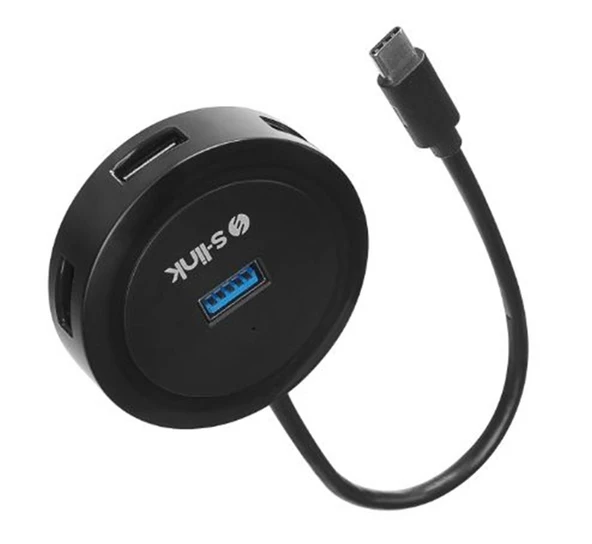 S-link SW-U340 4 Port Usb 3.0 Gri Type-C Hub ürün görseli 1