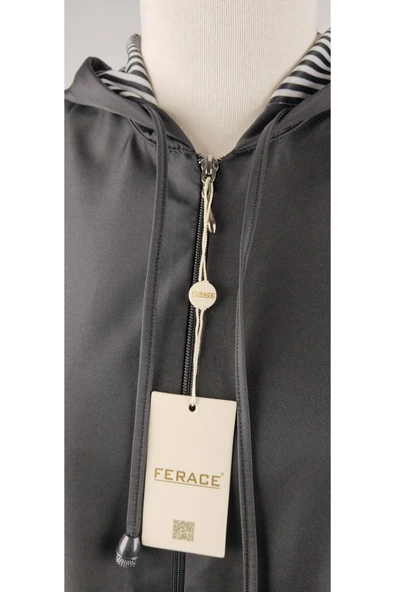 TAM BOY UZUN KAPŞONLU TESETTÜR TRENÇKOT - Resim 8