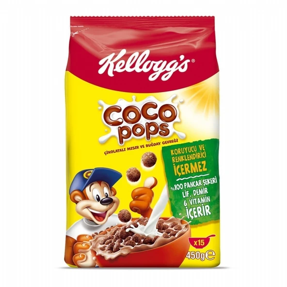 ULKER KELL.COCO POPS TOP 450GR 2701-10 ürün görseli 1