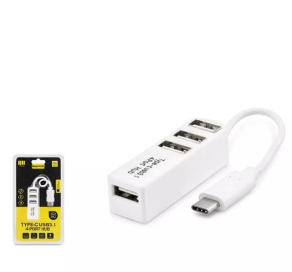 Hadron Hdx7015 Type-C Hub 4-Usb Beyaz (Telefon Uyumlu) - Resim 2
