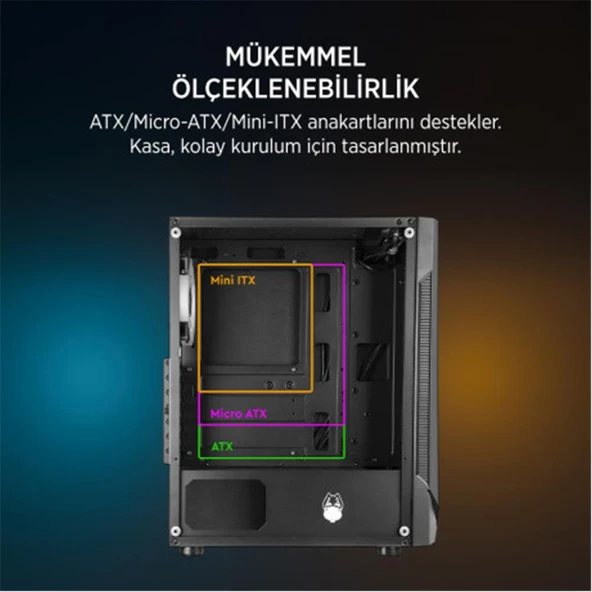 James Donkey Helix H800 4XRBW ATX 650W Gaming Kasa - Resim 3