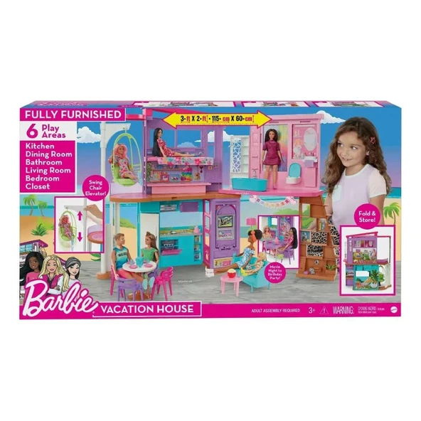 Barbie Tatil Evi Oyun Seti HCD50 - Resim 6
