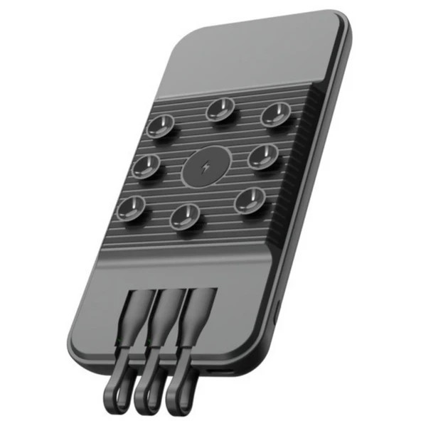 SnapMax SNP-3007 10.000 mah Siyah Vantuzlu Kablosuz ve 3in1 Kablolu Powerbank ürün görseli 1