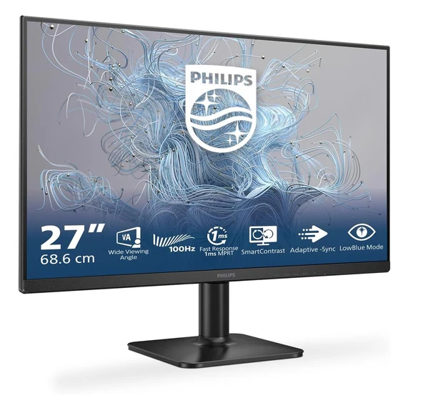 Philips 27" 27E2N1100L-00 Full HD 1920x1080 100 Hz D-Sub HDMI Siyah Monitör ürün görseli 1