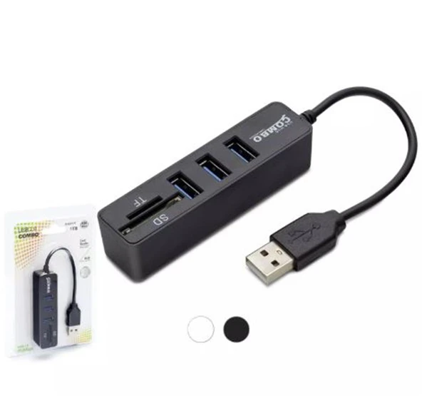 Hadron Hdx7009 Usb Hub Combo 3-Usb + Sd + Tf Siyah - Resim 2