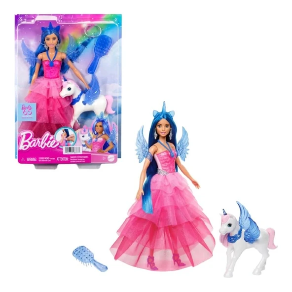 Barbie Mavi Saçlı Prenses Bebek - Resim 7