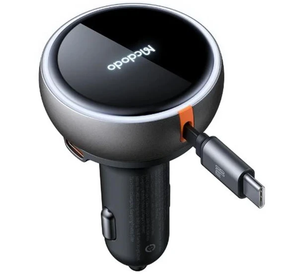 MCDODO CC-4850 80W USB-C Geri çekilebilir kablo Hızlı araç şarj cihazı ürün görseli 1