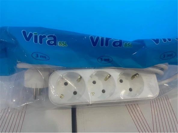 Vira 3lü 5mt Topraklı Priz ürün görseli 1