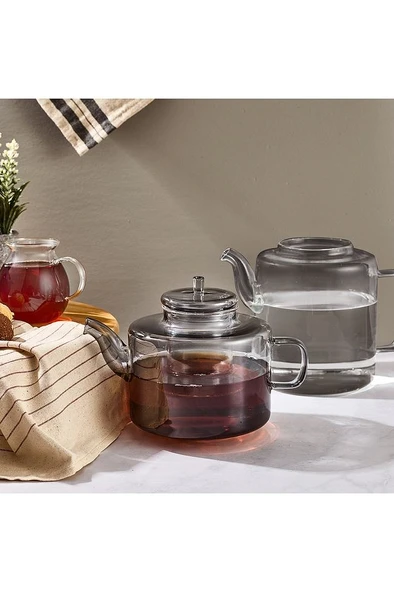 Perotti Tobby Füme Borosilikat Cam Çaydanlık 1.1L + 1.75L 15950 ürün görseli 1