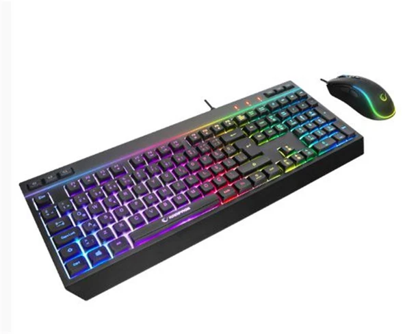 Rampage KM-R57  Siyah RGB Aydınlatmalı Q Oyuncu Multmedia Klavye ve 12800 DPI Mouse Gaming Set ürün görseli 1