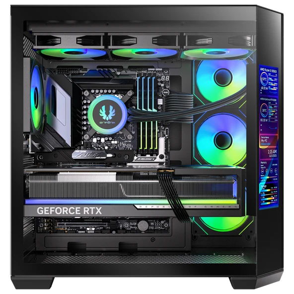 BitFenix Digital T10 EF 850W 80+Bronze 8.8"ARGB USB 3.1 ATX Mid Tower Siyah Kasa BFC-KT10EFBBK850-4A - Resim 2