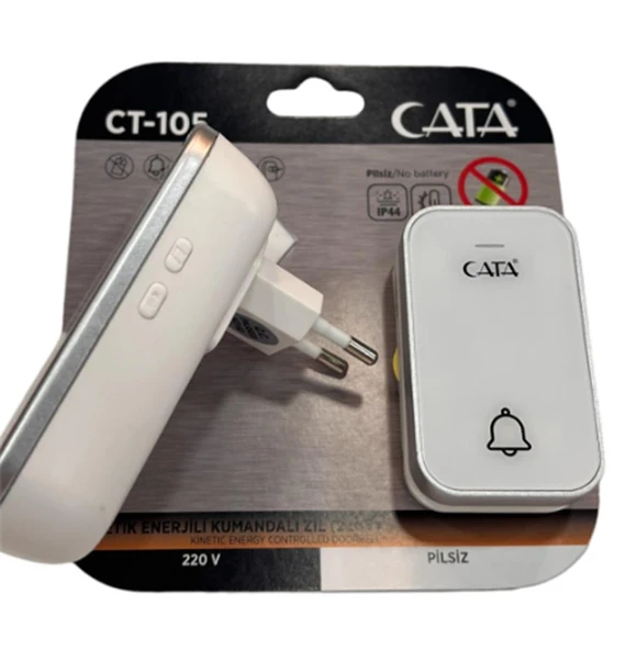 Cata Ct-105 Pilsiz 220v Enerjili Kumandalı Zil Beyaz ürün görseli 1