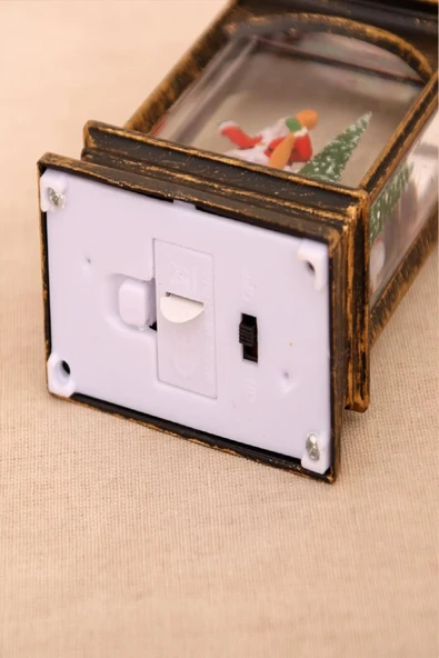 LED Işıklı Noel Baba Kar Küresi Yılbaşı Dekoratif Hediyelik Simli Eskitme Masa Üstü Süs - Resim 5