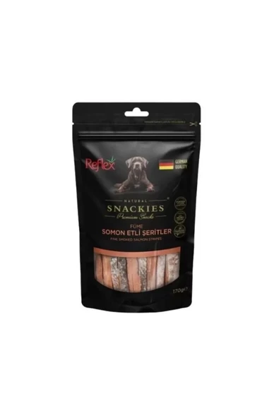Snackies Natural Füme Somon Etli Şerit Köpek Ödül Maması 170 Gr ürün görseli 1
