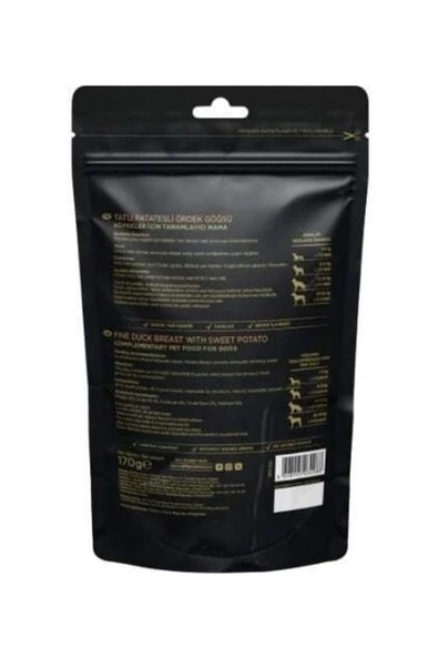 Snackies Natural Tatlı Patatesli Ördek Göğsü Tahılsız Köpek Ödül Maması 170 gr - Resim 5